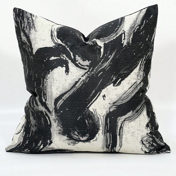 1pc Modern Geometric Jacquard Fabric Throw Pillow Cover (No Filling), Featuring Innovative Jacquard Craftsmanship For Neat, Skin-Friendly And Comfortable Texture With Subtle Spatial Artistic Sense, Suitable For Sofa, Bed, Car, Chair, Window Seat, Loveseat, Living Room, Bedroom, Floor, Bench, Office, Cafe, Etc.