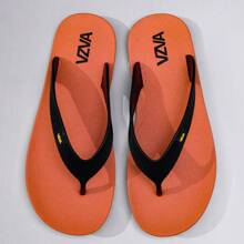 Men's Flip Flops Summer Rubber Non-Slip Durable Outdoor Slippers, Simple Solid Color Beach Sandals, Japanese Style