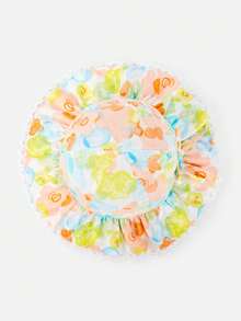 Balabala Mädchen Fischerhut, stylischer und sonnenschützender Sommer Strandhut - weiß-grüner Ton - Übersicht 3