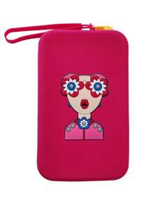 Beautiful Girl Print Silicone Cosmetic Bag, Makeup Brush Clutch Bag, Portable Waterproof Card/Passport Holder, New Style Tote Coin Purse,For Holiday Beach, Bathroom Collection, Bedroom Collection, Large Capacity