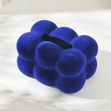 1pc桌面高端绒布陶瓷纸巾盒新款简约客厅餐桌陶瓷纸巾盒装饰摆件适用于浴室、客厅、卧室、柔软绒毛质感高档纸巾盒