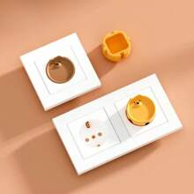 1 pieza Cubierta de enchufe de silicona - Estándar europeo, 2 orificios, protectores de enchufe de doble fase, antielectricidad y a prueba de polvo para  en el baño