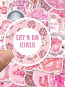 SCXXBSW 50pcs Pink Disco Cowgirl Cartoon Graffiti Stickers Decorative Handbooks Scooters Water Cups Notebook Luggage Waterproof Stickers - Multicolor - View 6