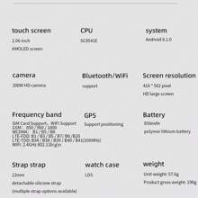 LOKMAT LOKMAT XH12C Smartwatch Android 4G com Tela Sensível ao Toque Redonda Completa, Câmera, GPS, Wi-Fi, Chamadas, Monitor de Frequência Cardíaca