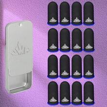 游戏指套，适用于各种手机平台，游戏指套，轻质透气导电纤维电竞游戏指套，新款黑色指套带标志 - 彩色 - 查看 11