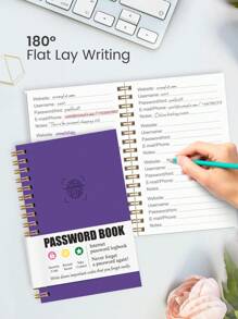 1 pieza Libro de contraseñas simple A6 con cubierta dura, 93 hojas Libro de direcciones y contraseñas avanzado con recordatorio de días de correo electrónico, almacenamiento de nombre de usuario y contraseña de sitios web de seguridad, útiles de oficina y regreso a la escuela