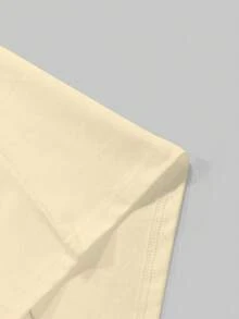 NEON DUSK Men's Khaki Fashion Letter Rabbit Skateboard Print Round Neck Short Sleeve T-Shirt, Casual Everyday Commute - Khaki - View 5