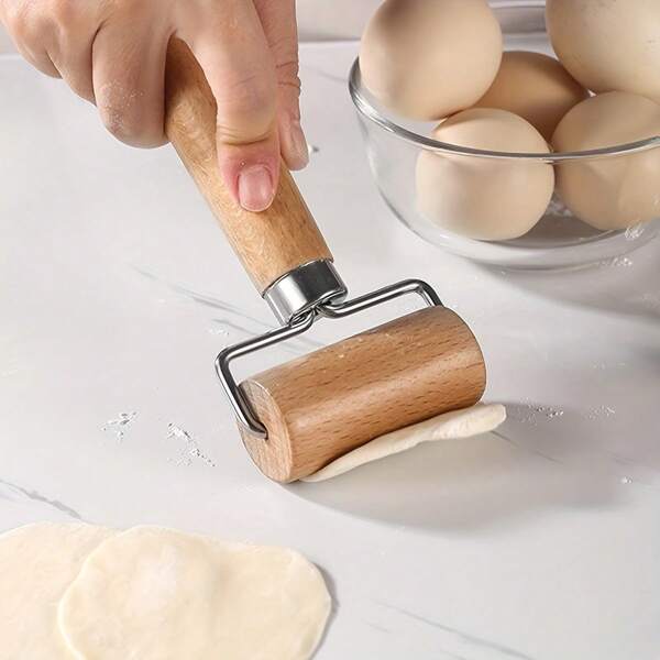 1 Piece Of One-Handed Roller Stainless Steel Rolling Pin For Making Noodle Wrappers Effortless, Roller Rolling Pin For Making Steamed Bun Wrappers And Dumpling Wrappers, T-Shaped