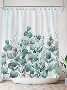 12pcs Green Leaf Decorative Shower Curtain Hooks - Rustproof Metal,Plant Theme Bathroom Accessories,For Spring,Green Room Decor Back To School