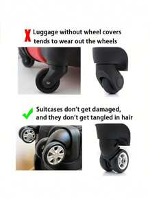 8/16pcs Version Of The Luggage Wheel Protective,Cover Wheel Repair Cover,Back To School Must Haves,Trolley Box Casters,Silent Protective Cover,Corrugated Silicone Wheel Cover, Suitcase Wheel Cover,Pull Bar Suitcase Wheel Cover Cover Noise Foot Cover, Thicker Friction Stronger Shock-Proof Suitcase Wheel Cover, Travel Accessories,Wheelchair Accessories,Luggage,Travel,Holiday Essentials