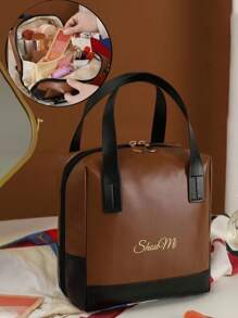 1 pieza Bolsa de cosméticos multiusos, bolsa de maquillaje de viaje de verano, bolso de mano de viajes conveniente, neceser de baño, gran capacidad impermeable, soporte para brochas de Maquillaje, grande capacidad para maquillaje, cosméticos, brocha de belleza, polvo, lápiz labial, adecuado para playa, escuela, baño y festivales, regalo del Día de San Valentín, Navidad, Día del Padre, excelente para madres, familias, amigos, esencial de Verano
