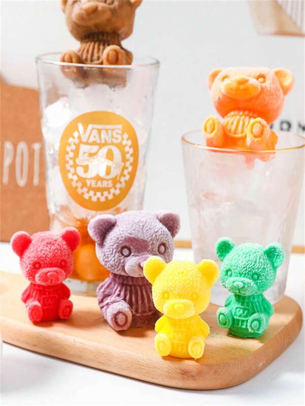 2 Pieces Set Bear Silicone Ice Cube Mold - Cute Animal Ice Tray For Coffee, Cocktails, DIY Desserts |, Easy Release | Creative Ice Maker For Home, Party, Bar