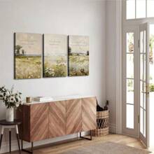 3 piezas Póster de arte cristiano enmarcado en madera, póster de Biblia y flores, pósters de lona impermeables creativos, decoración de pared para dormitorio, oficina, sala de estar, cafetería, bar, hogar y dormitorio