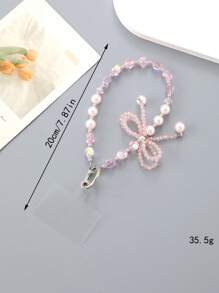 قلادة بلور متعددة الاستخدامات ذات شعور فاخر، سلسلة معلقة ثلاثية الأبعاد بشكل فراشة لؤلؤية مع بطاقة شفافة