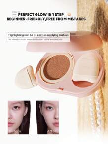 JUDYDOLL Air Cushion Brightening & Concealing Liquid, Brightening, Dark Circle Coverage, Improving Complexion, Liquid Highlighter, Suitable For Beginners, Self-Use, Gifts, Dates, Parties, Makeup, Balls, School, Travel, Mother's Day