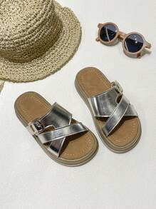 Ciabatte estive per ragazze, modello 2025, nuove, con punta aperta, fondo spesso, morbide e confortevoli, versatili, stile retrò, slip-on, adatte per l'esterno e la spiaggia