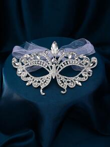 1pc Zinc Alloy Geometric Pattern Masquerade Ball Mask, Elegant Princess Headdress, Accessories And Costume For Natural, Sensual Party, Suitable For All Seasons Halloween