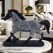 1 Stück luxuriöse minimalistische Harzfigur eines galoppierenden Pferdes, Desktop Dekor Skulptur für Wohnzimmer, Schlafzimmer, Büro, Schrank, Wohndekoration