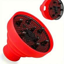 1-Pack Universal Hair Dryer Diffuser Attachment, Collapsible Blow Dryer Diffuser Nozzle For Curly Wavy Coily Hair - Heat Resistant Silicone Portable Travel Hair Accessories For Defined Curls - Multicolor - View 5