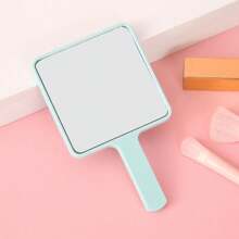 1pc Minimalist Aesthetic Hand Held Plastic Mirror, 4.334" X 2.561", Princess Vanity Mirror For Wedding, Party, Evening, Stage, DIY Painting On Back, Makeup Mirror For Home & Travel,Makeup,Cheap,Room Decor,Vanity,Travel,Bedroom,Makeup Accessories,Mirror,Vanity Mirror,Mini Mirror,Compact Mirror,Mirror Small,Hand Mirror