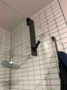 1pc Stainless Steel S-Shaped Shower Towel Bar, Suitable For Glass Door, Bathroom Bathrobe Hook,Towel Holder For Bathroom, Door Mount Towel Rack Towel Hooks For Bedroom Kitchen Pool Beach Towels Bathrobe Wall Mount Hang On The Door Cabinet Cupboard Metal Sandblasted