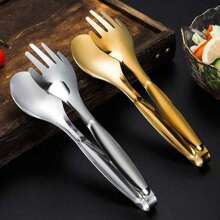 1pc Stainless Steel Thicker Serving Tong For Toast, Grilled Meat And Food