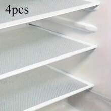 4pcs Refrigerator Liners Mats, Washable Refrigerator Mats, Liner Waterproof Oilproof Fridge Liners For Shelves, Cover Pads For Freezer Glass Shelf Cupboard Cabinet Drawer