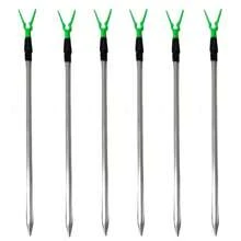 12pcs/Set: 6 Adjustable Aluminum Alloy Telescopic Fishing Rod Holder Racks & 6 Loud Dual Alert Fishing Bite Alarms, Outdoor Fishing Gear