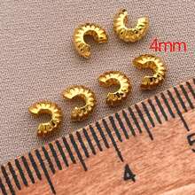 20/30/50 chiếc Nắp hạt uốn cong bằng đồng thau mạ vàng 18K, hình bán nguyệt, mở, nắp hạt uốn cong, nắp nút 4mm dùng để làm đồ trang sức tự làm - Nhiều màu - Xem 5