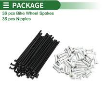 Bicycle Spokes Carbon Steel Bike Spoke With Nipples For Most Bicycle - 黑色 87mm 14G 36件碳鋼 - 查看 5