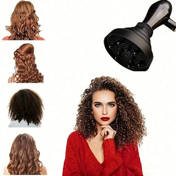Universal Hair Diffuser Attachment For Curly Hair - Collapsible Blow Dryer Diffuser, Travel-Friendly & Heat-Resistant | Lightweight Styling Tool For Defined Curls, Wavy/Coily Hair, Fits Most Hair Dryers (All Hair Types)