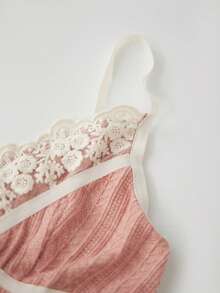 Women's Y2K Cami Tank Tops Lace Patchwork Camisole Spaghetti Straps Deep V Neck Crop Tops Summer Casual Going Out Tops Streetwear - 粉色 - 查看 4