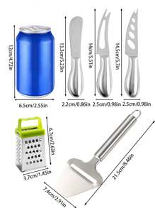1 pièce/5 pièces Coupe-fromage, couteaux à fromage, set d'amoureux Copenhague, couteau à beurre, mini râpe à ail, fourchette et couteau à fromage, cuillère à fromage en acier inoxydable, outils de cuisine multifonctionnels pour les fromages, agrumes et légumes durs. Convient pour râper les fromages mi-durs et durs, les pommes de terre, les courges, les courgettes, les carottes, les citrons et les concombres, le gingembre, les agrumes, les gâteaux et autres légumes durs. Outils à pizza, pour les réunions d'amis, les cadeaux de mariage et de la fête des pères