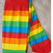 7/8 Fancy Dress Party Colorful Striped Adult Youth Socks - Multicolor - View 2