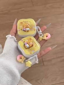 1 件泰迪熊图案保护套/Pro 2 保护壳，柔软硅胶防摔可爱卡通保护套，兼容 Apple 4/Pro/Pro 2（不含耳机） - 黃色 - 查看 5