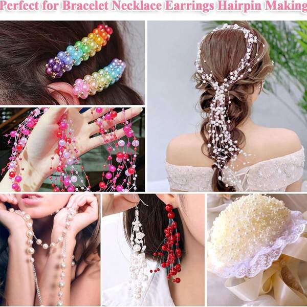 STAREDGE 6mm 1600+Pcs Faux Pearl Beads, Beads, 24 Colors Beads For Bracelets, Multi-Color Bracelet Making Kit Round Beads For Jewelry Making, DIY Crafts Gift Set