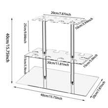 3-stufiger acrylischer Champagnerpyramidenständer mit 32 Löchern, transparenter rechteckiger schwimmender Strohhalterständer für Partys, Hochzeiten, Schulen, Feiern