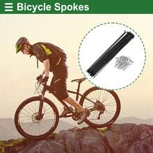 Bicycle Spokes Carbon Steel Bike Spoke With Nipples For Most Bicycle - أسود 210 مم 14G 36 قطعة من الفولاذ الكربوني - مشاهدة 2