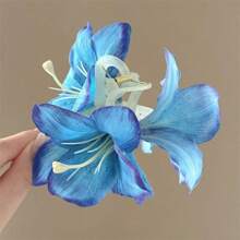 1 Stück doppelseitiger Lilien Blumen Haarclip für Frauen, vielseitiges elegantes Acryl Modehaaraccessoire, geeignet für Haarklammern, Haarklips, Haarklemmen, Haarkrallen, Haarschnallen in allen Jahreszeiten