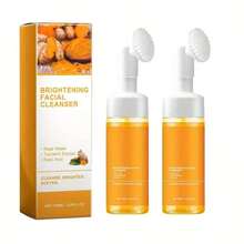 2PCS Turmeric Oil Control Facial Cleanser Set - Gentle Deep Clean, Radiance-Boosting Formula For Oily Skin - White Foam - View 12