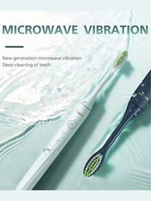 PHILIPS 飞利浦 HY1100 电动牙刷 - 深层清洁，2 分钟定时器，8 个刷头，智能压力传感器，AAA 电池版本，男女便携式旅行牙刷 - 彩色 - 查看 8