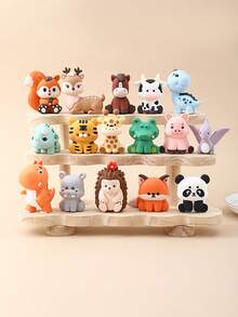 1套卡通动物系列桌面装饰摆件，创意动物派对主题可爱硅胶摆件，新颖装饰娃娃，家居装饰摆件。