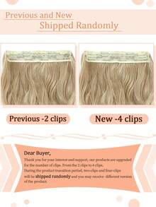 Invisible Wire Hair Extensions Ash Blonde Hair Extension Natural Wavy Hair Pieces for Women Synthetic Hair Extensions Clip in Hairpiece - Light Grey - View 11