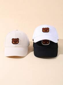 3/1 piezas Gorra de béisbol de oso bebé lindo para niñas y niños, ligera y ajustable, con protección solar, accesorios con estilo de oso para usar a diario y jugar al aire libre