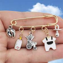 Fashion Stroller Bottle Clothes Pacifier Foot Theme Pin Brooch Jewelry Mother's Day Gifts - brooch - View 9