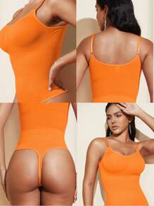 1 Stück nahtloser formender Damen Body mit String-Höschen, verschlankendes Bodyshaperkleidungsstück mit Bauchkontrolle für flachen Bauch, Jumpsuit-Formwäsche zum Taillenshaping