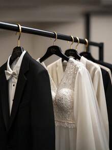 个性化伴娘礼服衣架、婚纱衣架、新娘礼服衣架、定制激光雕刻木质婚礼/伴娘/伴郎/新郎新娘姓名衣架、婚礼派对礼物 - 彩色 - 查看 3