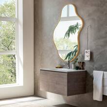 Modern Asymmetrical Wall Mirror, Asymmetrical Decoration, Abstract Aviation Anti-Breakage Aluminum Alloy Frame Wall Mirror, Living Room, Bathroom, Bedroom, Wardrobe Room, Entrance Passage Decorative Wave Mirror Home Decor Back To School Room Decor School Supplies