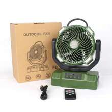BDQ Camping Fan Battery Operated Powered Fan With LED Lantern Light 10000mAh Rechargeable Portable Fan, Oscillating Fan With 360° Rotation Hanging Hook For Tents, Cordless USB Desk Fan