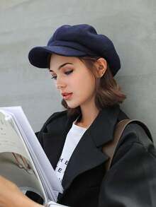 1pc Fashionable Newsboy Hat, Suitable For Daily Wear - Black - View 13
